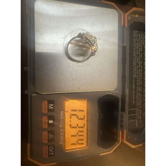 995 Pure Platinum Diamond & Fancy Blue Diamond Statement Ring Size 6.5 12.3 Gr - Picture 14 of 16